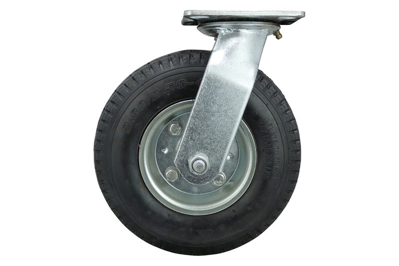 Shepherd Hardware 9794 8-Inch Pneumatic Caster Wheel, Swivel Plate, Steel Hub with Ball Bearings, 5/8-Inch Bore Centered Axle - Image 2